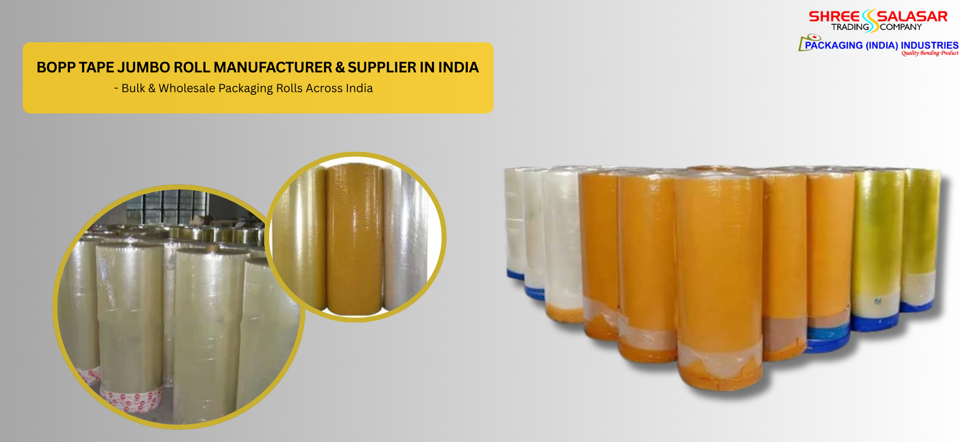 BOPP Tape Jumbo Roll Manufacturer & Supplier in India – Bulk & Wholesale